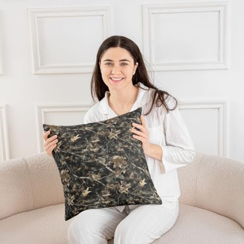 Erosebridal Camoflage Throw Pillow Covers 24x24 Set of 2 Brown Camo Hunting Cushion Cover Rustic Farmhouse Forest Lodge Throw Pillow Case for Bed Couch Sofa Retro Country Cabin Home Decor - Image 4