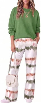 Two Piece Lounge Sets for Women Wide Leg Pant Matching Sets with Pockets - Image 3