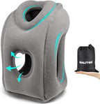 Maliton Inflatable Travel Pillow for Airplane (Dark Grey) by Maliton