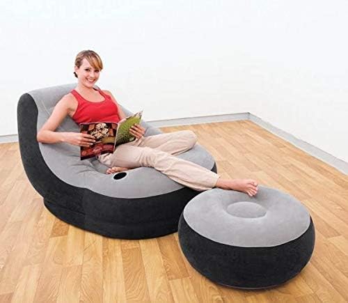 Intex Inflatable Ultra Lounge Chair with Cup Holder and Ottoman Set (3 Pack) - Image 2