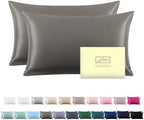 Suatien Mulberry Silk Pillow Cases 2 Pack King Size, Gray by Suatien