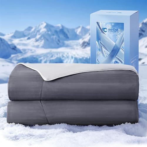 Elegear Cooling Comforter Queen Size, Ultra Lightweight, 90" x 90", Grey by Elegear