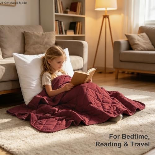 BEDSUM Cooling Toddler Comforter, Rayon Made from Bamboo, Wine Red - Image 2