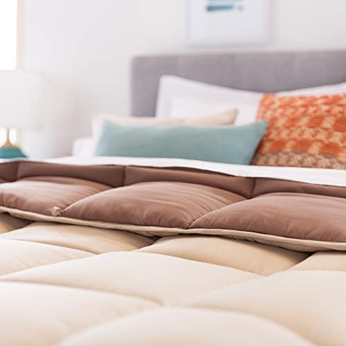 Linenspa All-Season Down Alternative Comforter, Sand/Mocha, King - Image 5