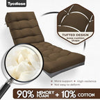 Outdoor Lounge Chair Cushion, Waterproof Replacement Chaise Lounge Cushions for Outdoor Furniture Thickened 71 x 22 x 4.7 Inches Non-Slip Patio Pool Lounge Chair Cushions with Ties (Brown) - Image 5