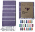 Turkish Beach Towel 100% Organic Cotton Extra Large Oversized (39 x 71 Inches) Quick Dry Sand Free Light Weight Prewashed for Bath Beach Gym Yoga Travel Towel Blanket (Purple) by MYSTICIMPORTS