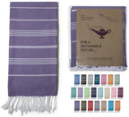 Turkish Beach Towel 100% Organic Cotton Extra Large Oversized (39 x 71 Inches) Quick Dry Sand Free Light Weight Prewashed for Bath Beach Gym Yoga Travel Towel Blanket (Purple) by MYSTICIMPORTS