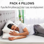 Acteb Medium Support Bed Pillows King Size Set of 4 Pack for Sleeping 20"x36", Hypoallergenic Skin Friendly Down Alternative Filling for Side Stomach Back Sleeper Machine Washable - Image 5