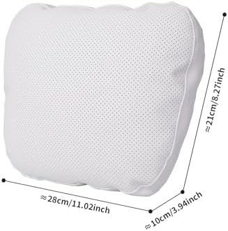 Quintor Genuine Nappa Leather Neck Pillow for Tesla Model Y/3/X/S, Car Seat Headrest Cushion 2-Pack, True Height & Thickness Adjustable, with Luxury Gift Box (White) - Image 3