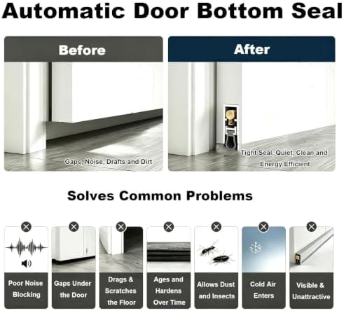 Automatic Door Bottom Seal, Recessed Drop Down Door Sweep Aluminum - Image 5