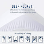 OLANLY Twin XL Quilted Fitted Mattress Pad, Down Alternative Fill, White - Image 5