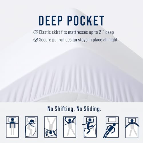 OLANLY Twin XL Quilted Fitted Mattress Pad, Down Alternative Fill, White - Image 5
