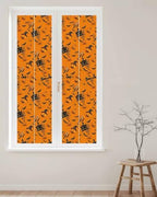 Window Privacy Film Frosted, Orange Pumpkins Halloween Reusable Static Cling Window Tints, Horror Haunted Houses Heat Control Windows Films for Offices, Balcony, 29.5 x 118 Inches - Image 2
