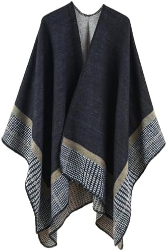 Lacavocor Women's Shawl Wrap Poncho Cape Cardigan Open Front by Lacavocor