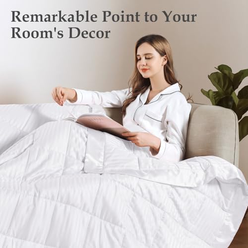 downluxe Down Alternative Blanket for Bed, Glass Beads, King, White - Image 7