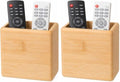 Garneck Bamboo Remote Control Holder Wall Mount - Wood Remote Caddy Organizer for Bedside Couch Office Universal Media Storage Box for Tv Controller Phone Key Pen Home Decor (Pack of 2) by GARNECK