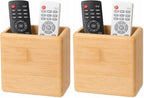 Garneck Bamboo Remote Control Holder Wall Mount - Wood Remote Caddy Organizer for Bedside Couch Office Universal Media Storage Box for Tv Controller Phone Key Pen Home Decor (Pack of 2) by GARNECK