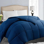 EASELAND Oversized King Down Alternative Comforter, Navy, 98x116 by EASELAND