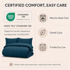 CozyLux Oversized Queen Comforter Set Lyons Blue - 7 Pieces Bed in a Bag - Image 6