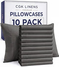 Standard Pillow Cases - 10 Pack Pillowcase Covers - 20" x 26" (Charcoal) by CGKUnlimited