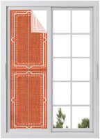 Window Privacy Film Frosted, Burnt Orange Botanical Reusable Static Cling Window Tints, Vintage Florals Geometric Minimalist Heat Control Windows Films for Offices, Balcony, 29.5 x 118 Inches by Unknown