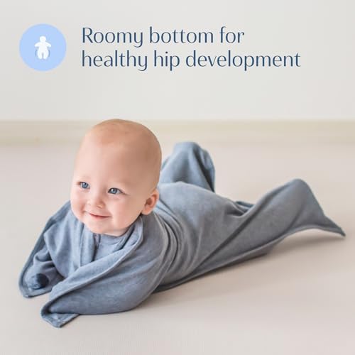 SleepingBaby Zipadee-Zip Transition Swaddle - Cozy Baby Swaddle Blanket with Zipper Convenience - Roomy Wearable Blanket for Easy Diaper Changes - Heather Grey, Large (12-24 Month) - Image 4