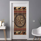 Window Privacy Film Frosted, Texas Star Rustic Non-Adhesive Static Cling Window Tint, Farmhouse Western Horse Wood Grain Insulated Windows Frosted Films for Living Room, 35.4 x 78.7 Inches - Image 3