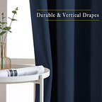 NICETOWN Blackout Curtain Panels 90 - Window Treatment Energy Saving Thermal Insulated Solid Grommet Blackout Drapes for Living Room (Navy, 1 Pair, 46 by 90-Inch) - Image 5