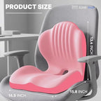 CHANCEE Ergonomic Seat Cushion with L-Shaped Design for Office Chair (Pink) - Image 2