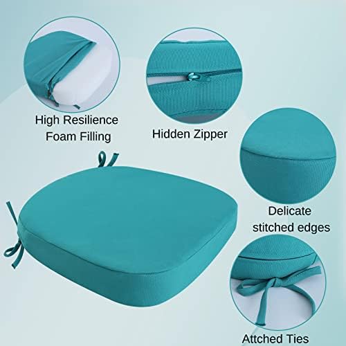 idee-home Outdoor Chair Cushions Set of 4, 19" x 19" D-Shaped - Image 2