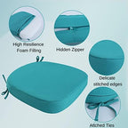 idee-home Outdoor Chair Cushions Set of 4, 17" x 17" D-Shaped - Image 2