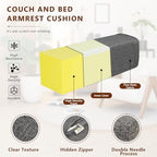2 Pack Couch Arm Rest Pillow, 6''x6''x20'' Linen Cover, High Density Foam Armrest Cushion, Removable & Washable Elbow Support for Sofa, Bed, and Armchair (Dark Grey) - Image 3