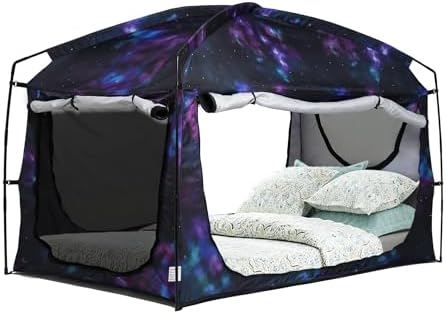 Bed Tent,Portable Privacy Sleeping Bed Canopy,Blackout 90% Drapes for Kids and Adult,Indoor Space Tent with Breathable Large Mesh Windows by porayhut