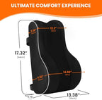 CloudBliss Lumbar Support Pillow, Memory Foam for Office, Standard, Black - Image 5