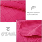 Exclusivo Mezcla 3-Piece California King Size Quilt Bedding Set, Hot Pink - Image 5