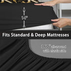 WeCozy Full Comforter Set with Sheets, 7 Pieces Geometric Gold Bedding - Image 3