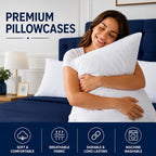 EcoLaire Pillow Covers - Pillowcases Standard Size, Pack of 120 - Cotton Rich T200 Polycotton - Bulk Pillows Cases - 20" x 30" (Fits 20"x 28" Pillows) for Home, Hotels, Hospitals, Rentals,Crafting - Image 2
