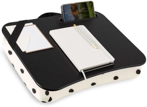 LAPGEAR Designer Lap Desk – Black Dots, Fits 15.6" Laptops by LapGear