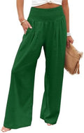 Angerella Womens Elastic High Waisted Palazzo Pants Casual Wide Leg Long Lounge Pant Trousers with Pocket by Angerella