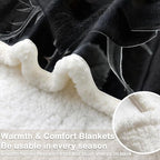 Black Rose Sherpa Blanket Romantic Gift Throw Blanket for Women Soft Warm Cozy 50x60 Inches Dark Aesthetic Floral Design Bedroom Couch Decor Gift for Birthday Anniversary Housewarming - Image 5