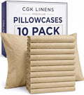 King Pillow Cases - 10 Pack Pillowcase Covers - 20" x 40" (Heathered Tan) by CGKUnlimited