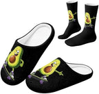 Jeiento Fuzzy Slippers and Sock Set Women's Warm Cozy Memory Foam House Shoes Soft Slip-on Slides by Jeiento
