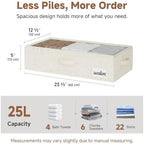 StorageWorks 5 Inch Low Profile Under Bed Storage Containers with Clear Lid - Image 2