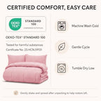 CozyLux Full Size Comforter Sets Pink - 7 Pieces Bed in a Bag - Image 6