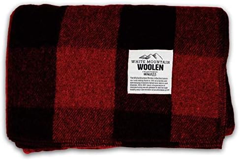 Lodge Twin Blanket - 80% Recycled Wool - Buffalo Plaid - Warm Throw Blanket - Thick - Washable - 65W x 90L - Red and Black Plaid - Image 2