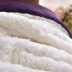 NANPIPER Sherpa Blanket, Super Soft Fuzzy Flannel Fleece/Wool Like Reversible Velvet Plush Couch Blanket, Lightweight Warm Blankets for Winter (Throw Size 50"x60", Purple) - Image 5