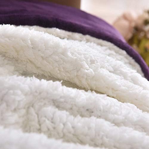NANPIPER Sherpa Blanket, Super Soft Fuzzy Flannel Fleece/Wool Like Reversible Velvet Plush Couch Blanket, Lightweight Warm Blankets for Winter (Throw Size 50"x60", Purple) - Image 5