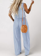 Dokotoo Womens 2 Piece Outfits Tank Tops Elastic Waist Wide Leg Pants Sets - Image 2