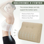 baibu Patented Dual-Layer Memory Foam Lumbar Pillow for Recliner, Beige - Image 5