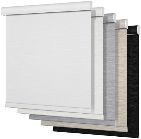 Boolegon Blackout Roller Shades for Windows, Pure White, 36" W x 56" H by Boolegon